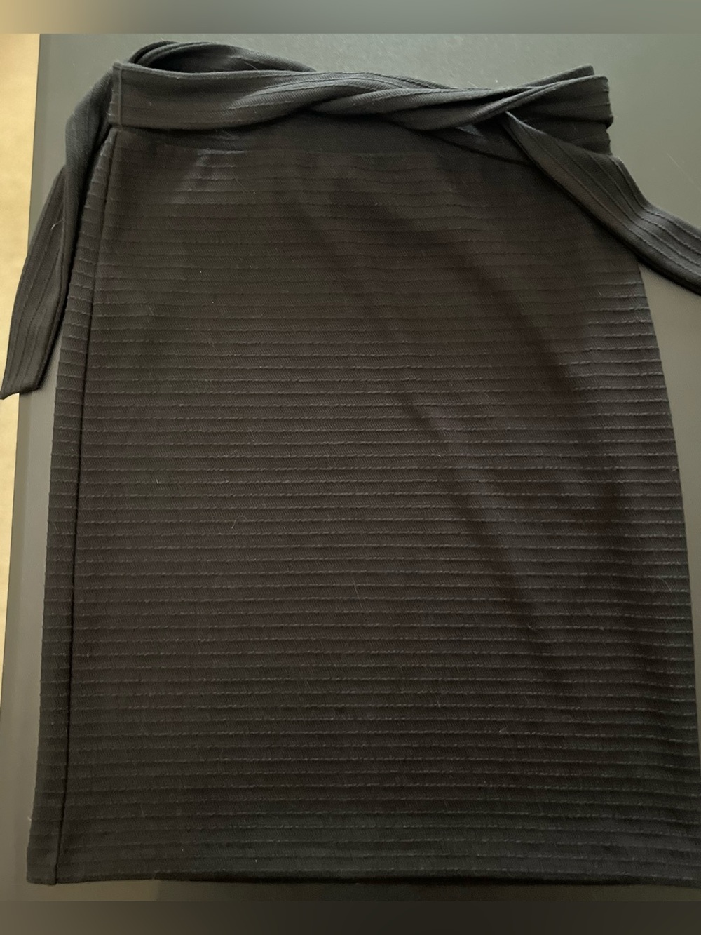 LOFT Black Ribbed Wrap Skirt